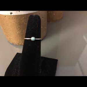 Tiny turquoise and sterling silver ring